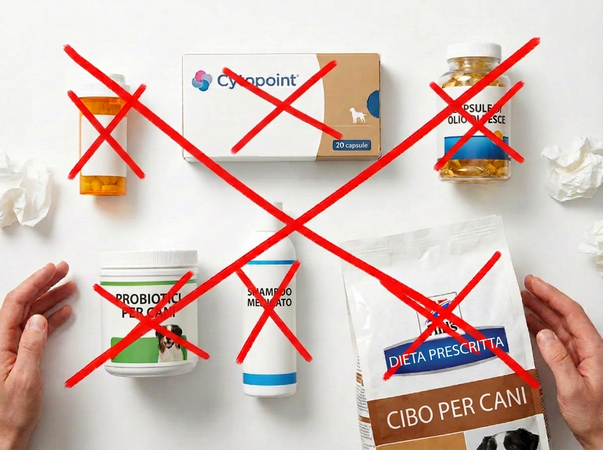 Trattamenti comuni per allergie canine barrati